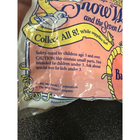 Vintage 1992 McDonald’s Disney Snow White Bashful Happy Meal Toy – Sealed - Picture 5 of 10